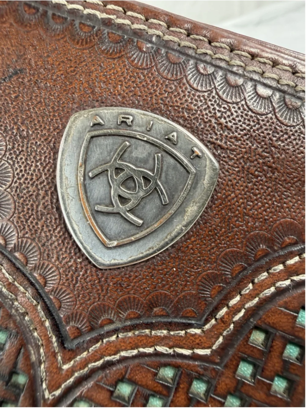 ARIAT Men's Basket Weave Sunburst Rodeo Wallet